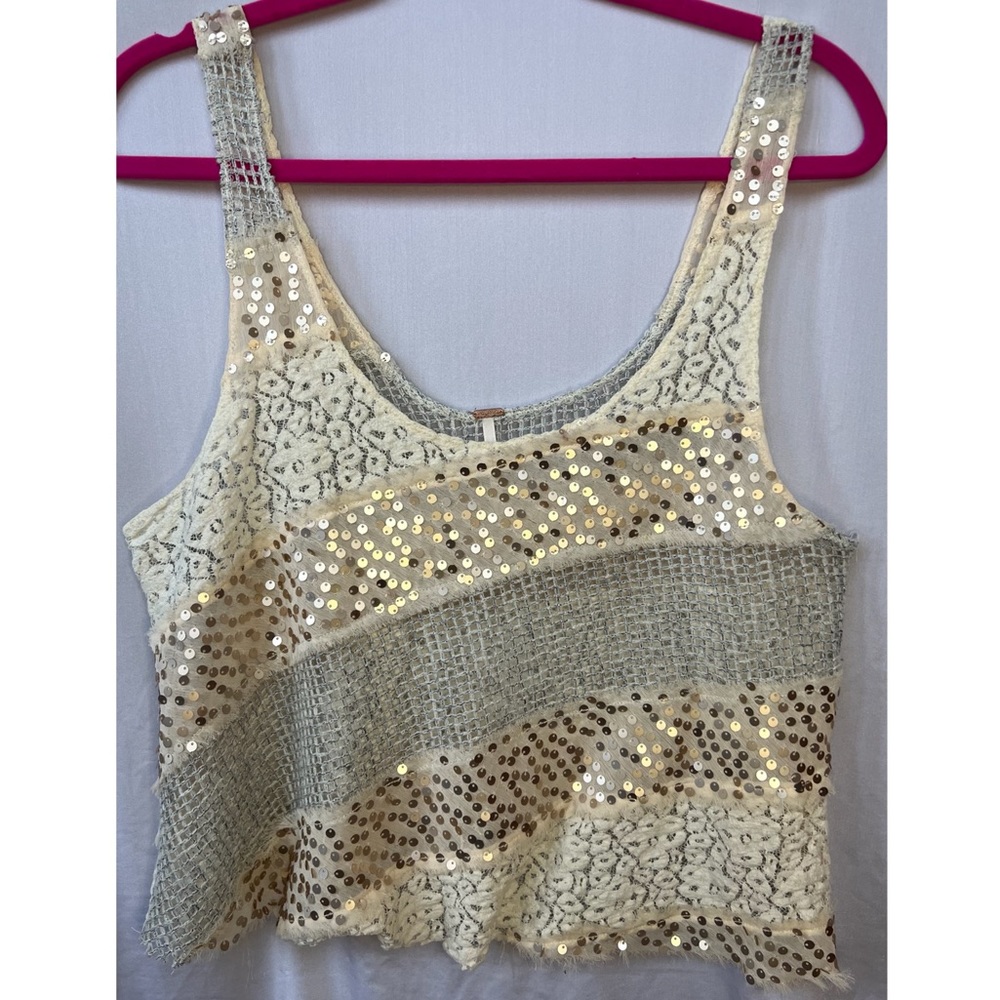 Free People Itsy Bitsy Glitzy Sequin Top